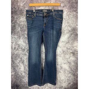 Torrid Jeans Womens 14 S Luxe Slim Boot Dark Stretch Denim Boho Retro Western